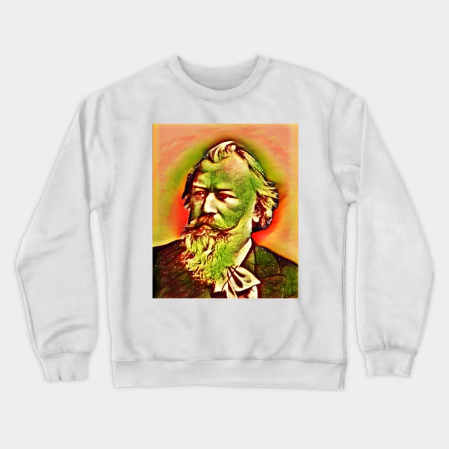 Johannes Brahms Snow Portrait | Johannes Brahms Artwork 3 Crewneck Sweatshirt by JustLit